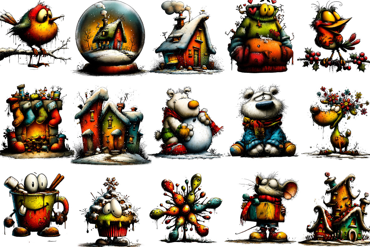 Whimsical Winter Clipart, an Illustration by Designking (Photo 3 of 5)