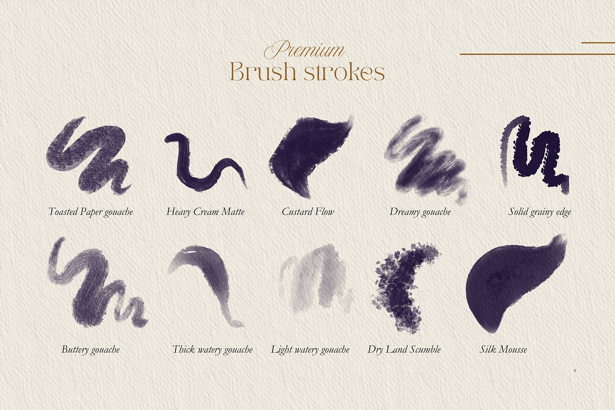 Premium Gouache Brushes Procreate, a Brush Add-On by ArtstudioByKhushbu (Photo 3 of 16)