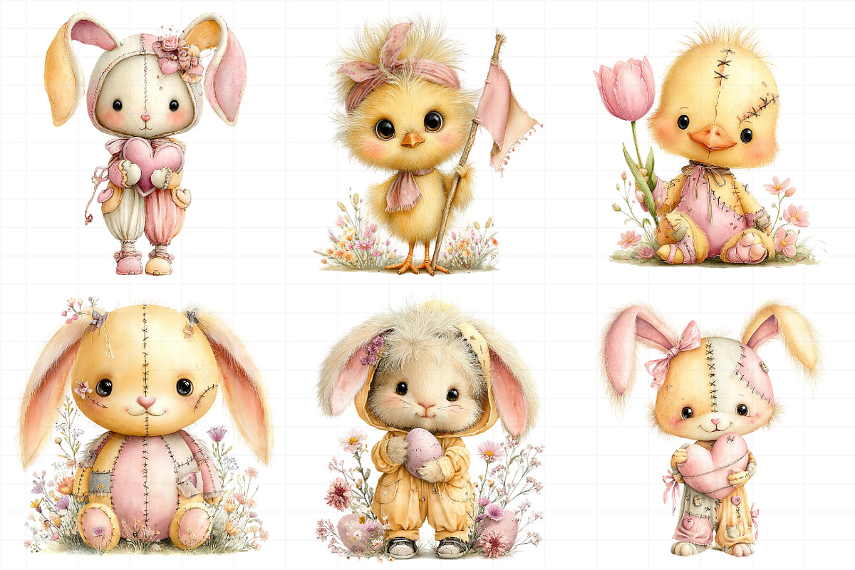 Whimsical Easter Voodoo Doll Clipart, an Illustration by Daily.Designs (Photo 6 of 7)