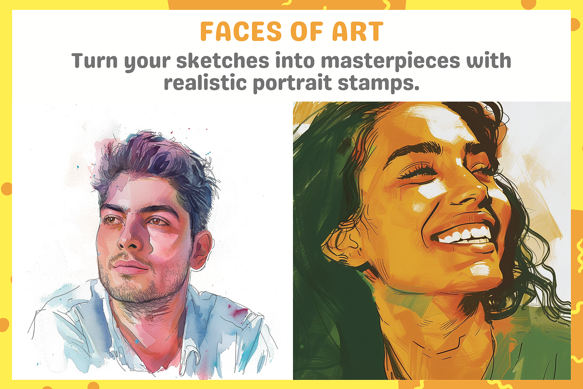 Procreate Portrait Stamps, a Brush Add-On by nikiartcorner (Photo 6 of 10)