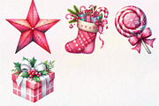 Pink Sweet Cute Christmas Clipart, an Illustration by Dream Creation (Thumbnail 7 of 7)
