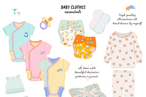 Baby Clipart: Newborn Essentials