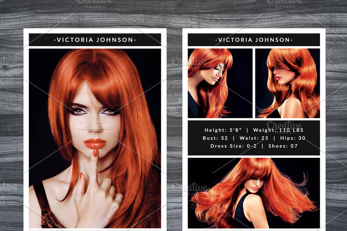 Model Comp Card Template, a Card Template by NM-Design-Studio (Photo 1 of 2)