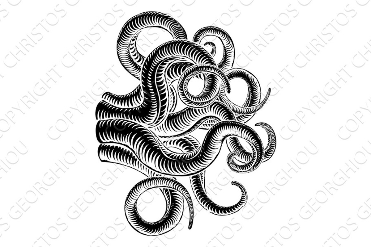 Octopus Cthulhu Squid Monster, an Animal Illustration by Christos Georghiou
