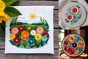 Embroidered Flower Idea Background