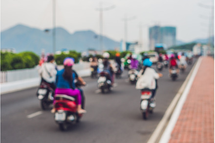 Blurred picture of motorcycles on, a Transportation Photo by Elizaveta Galitskaya