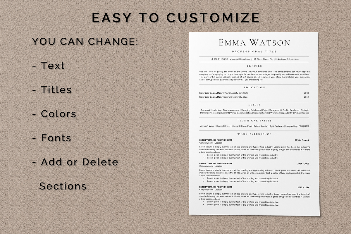 Resume template / CV template, a Resume Template by UResume (Photo 5 of 8)