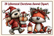 Whimsical Christmas Animal Clipart, an Illustration by cherrydesign (Thumbnail 1 of 3)