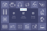 Multimedia Line Icon V2, an Outline Icon by Jumbo Icons (Thumbnail 2 of 5)