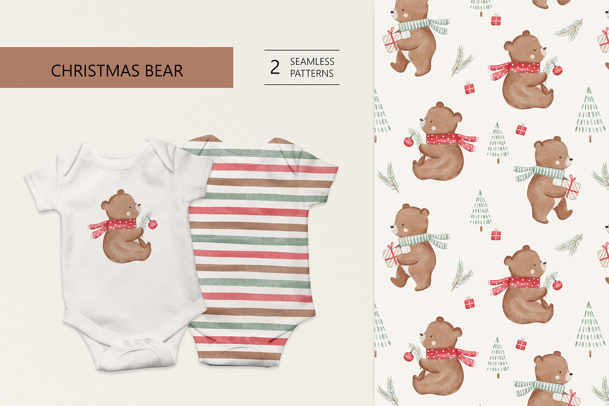 Christmas bear, a Pattern Graphic by Olena Kuznietsova (Photo 1 of 10)
