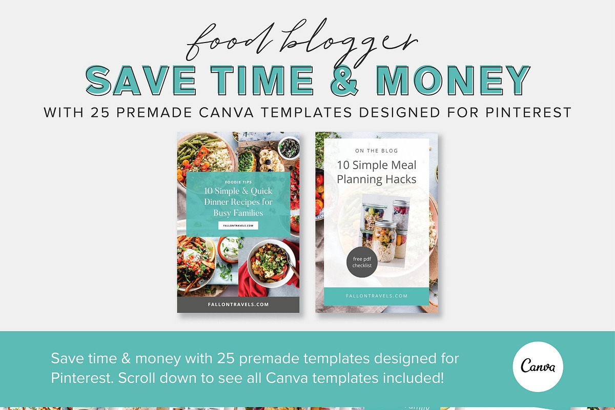 25 Food Blogger Pinterest Templates, a Social Media Template by Fallon Gerst (Photo 4 of 4)