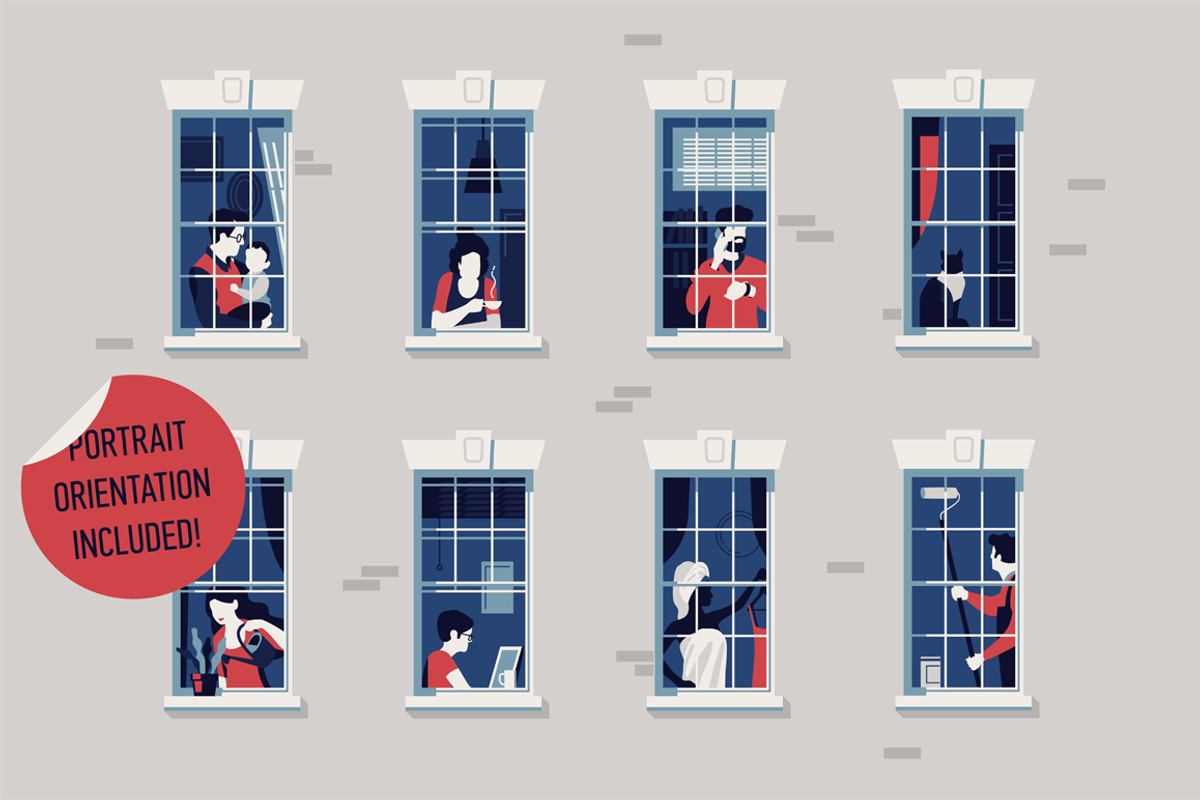 Neighbors In Windows, a Person Illustration by Masha Tace (Photo 1 of 2)
