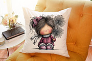 Watercolor New Year Girl Clipart, an Illustration by Sublimation Artist (Thumbnail 6 of 6)
