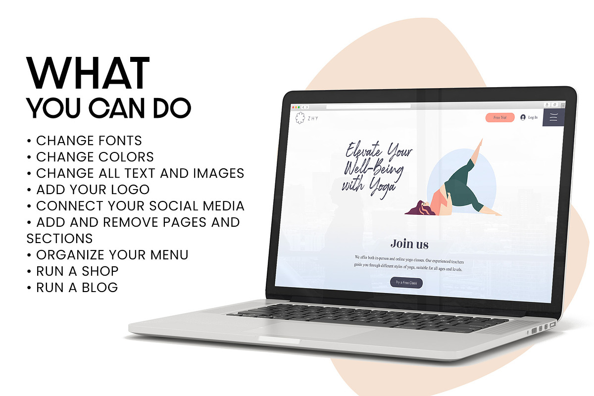 Yoga website template, a Wix Template by PATCHPO (Photo 5 of 9)