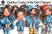 Quirky Cute Little Girl Clipart, an Illustration by Daily.Designs (Thumbnail 1 of 5)