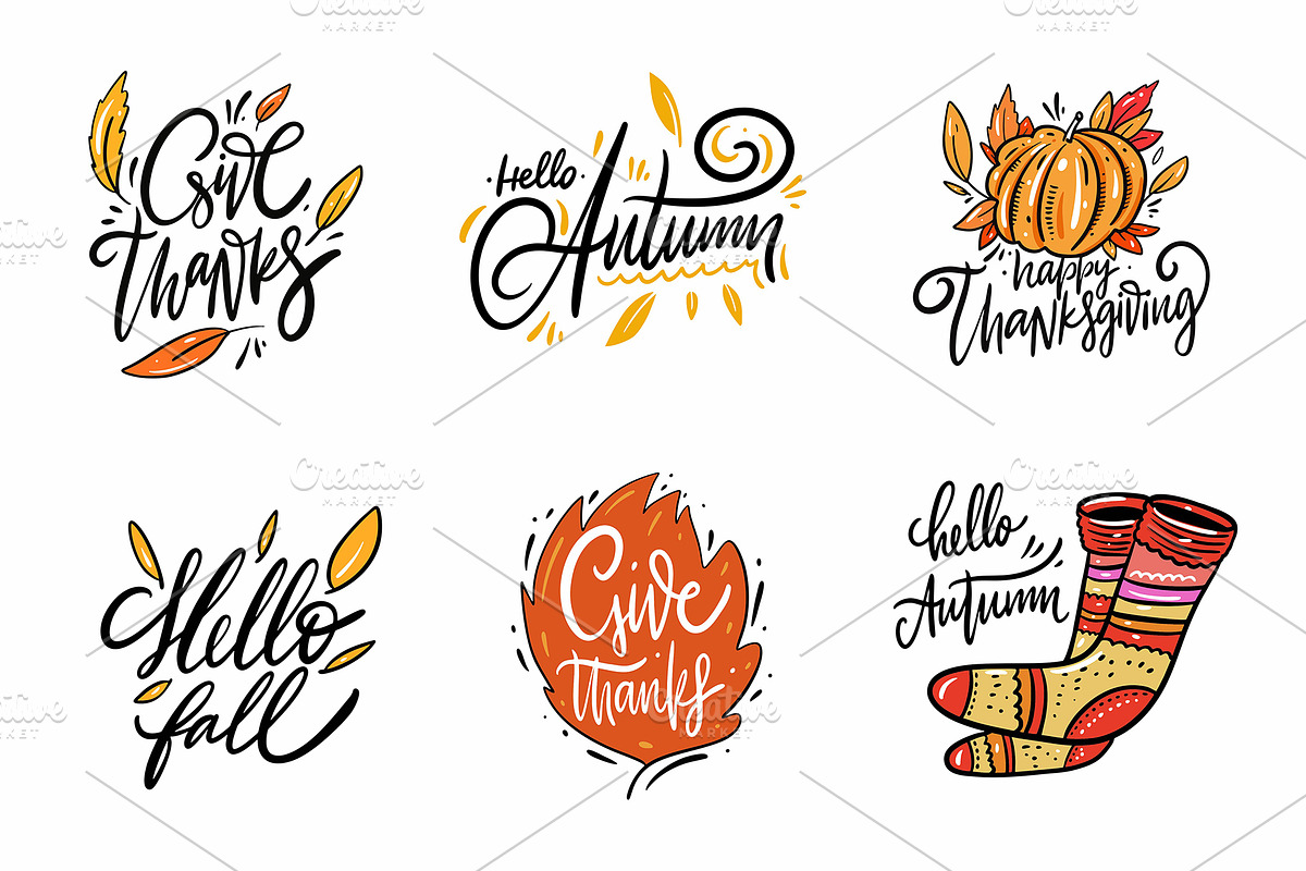 Autumn Lettering & Illustrations, a Seasonal Illustration by Oktyabr (Photo 4 of 7)
