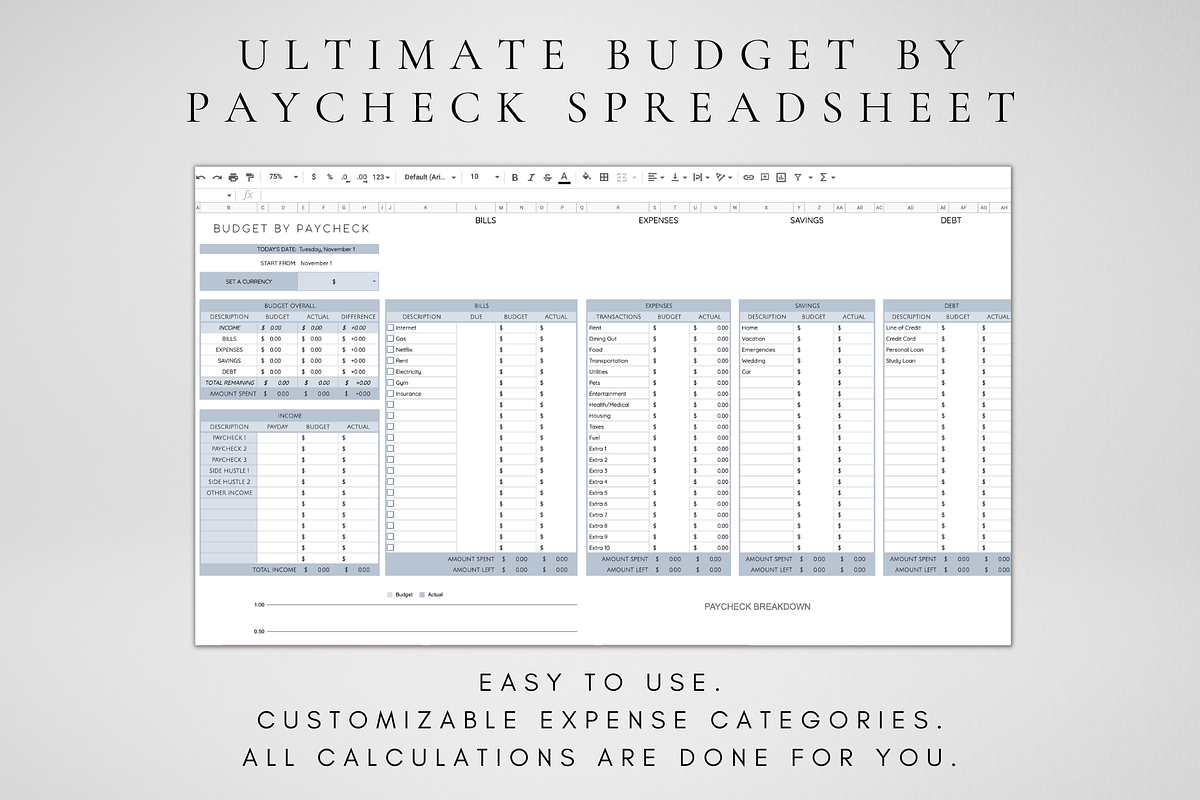 Editable Monthly Budget Template, a Templates & Theme by BRANDcontent (Photo 2 of 7)