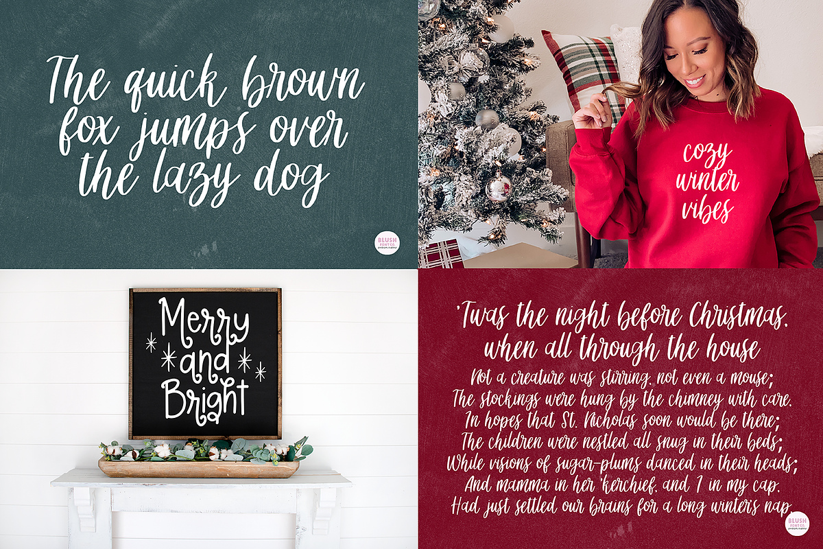WONDERFUL CHRISTMAS Font Bundle, a Script Font by Blush Font Co. (Photo 6 of 8)