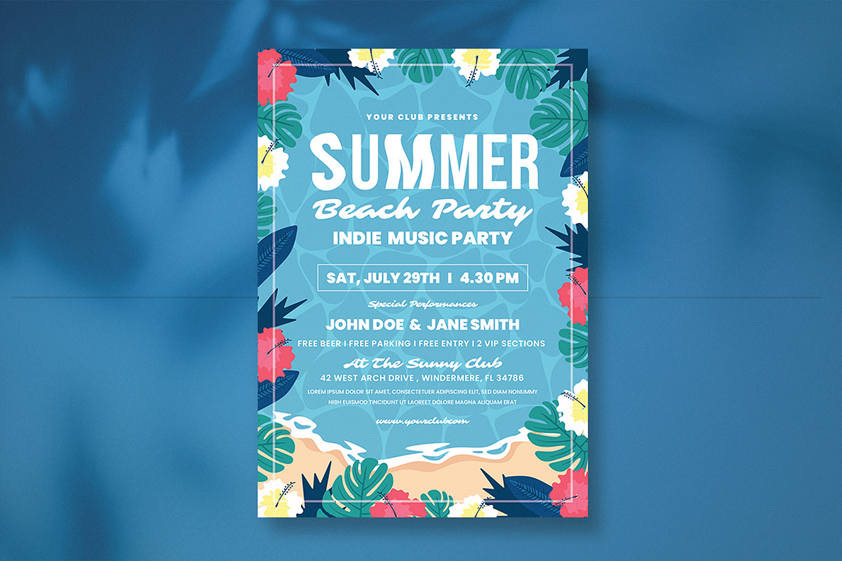 Summer Beach Party Flyer, a Flyer Template by Totem Design Studio (Photo 1 of 5)
