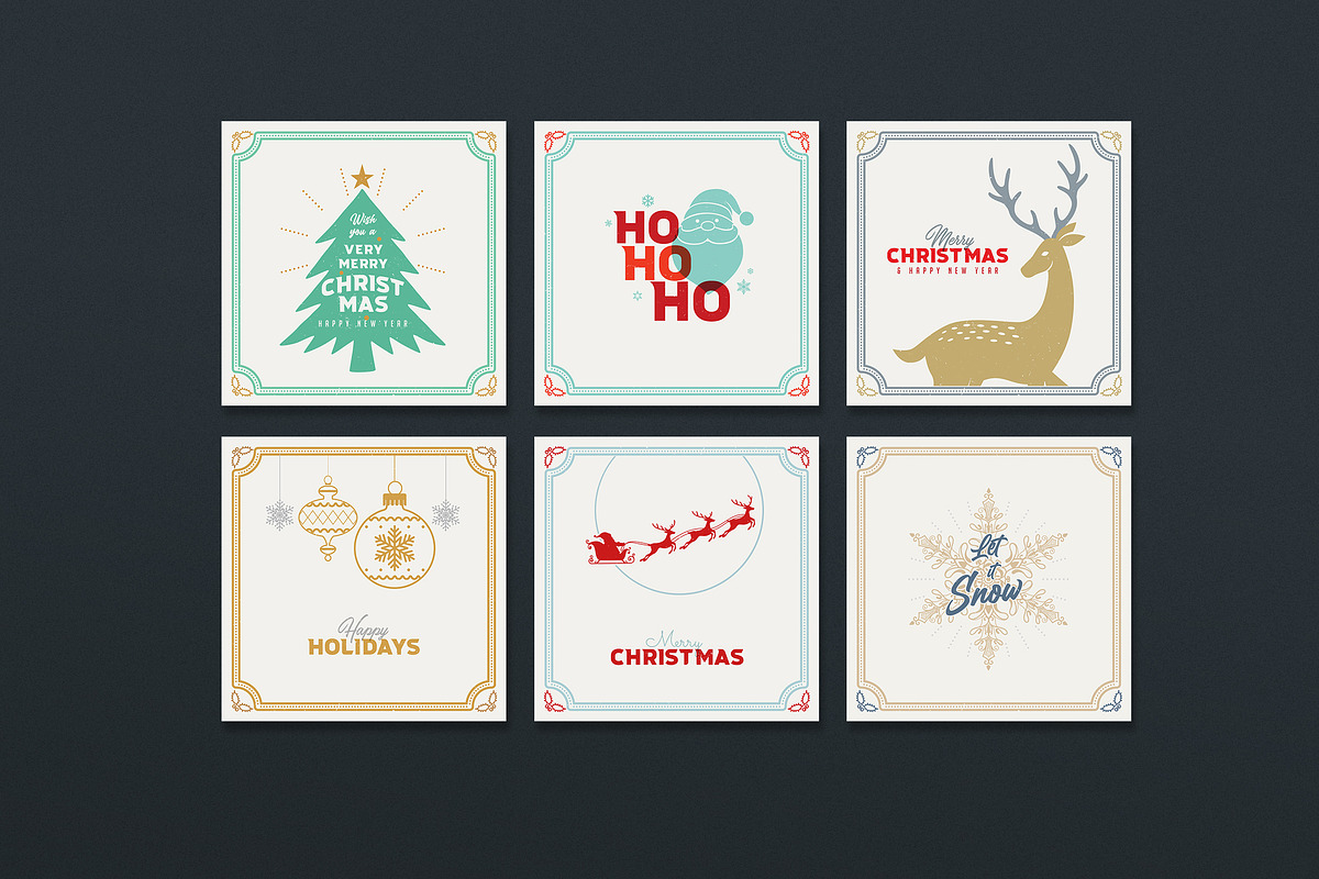 Simple Christmas Cards, a Print Template by DesignWorkz