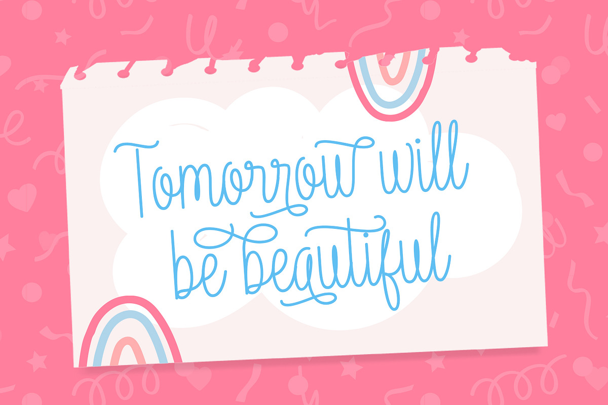 Brigotan | Cute Monoline Fonts, a Handwritten Font by Siwox Studios (Photo 3 of 7)
