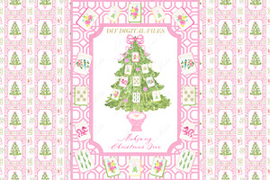 Mahjong Christmas Tree Pink, a Graphic by LABFcreations