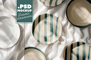 Ceramic Plate Mockup Set With Shadow, a Product Mockup by McLittle Stock