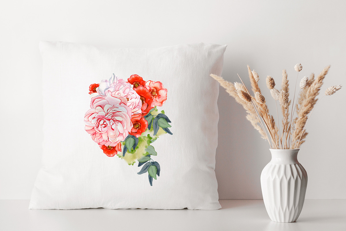 Bouquet of watercolor flowers Garden, an Illustration by ElenazlataArt (Photo 5 of 6)