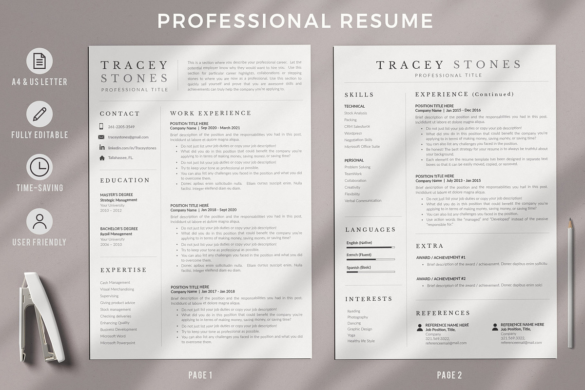Easy Resume and Cover Letter Format preview 2