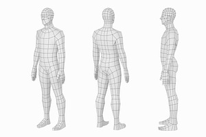 Natural Male Rest Pose 5 Meshes