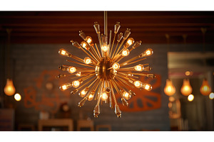 pendant starburst retro ai generated, an Arts & Entertainment Photo by pikepicture