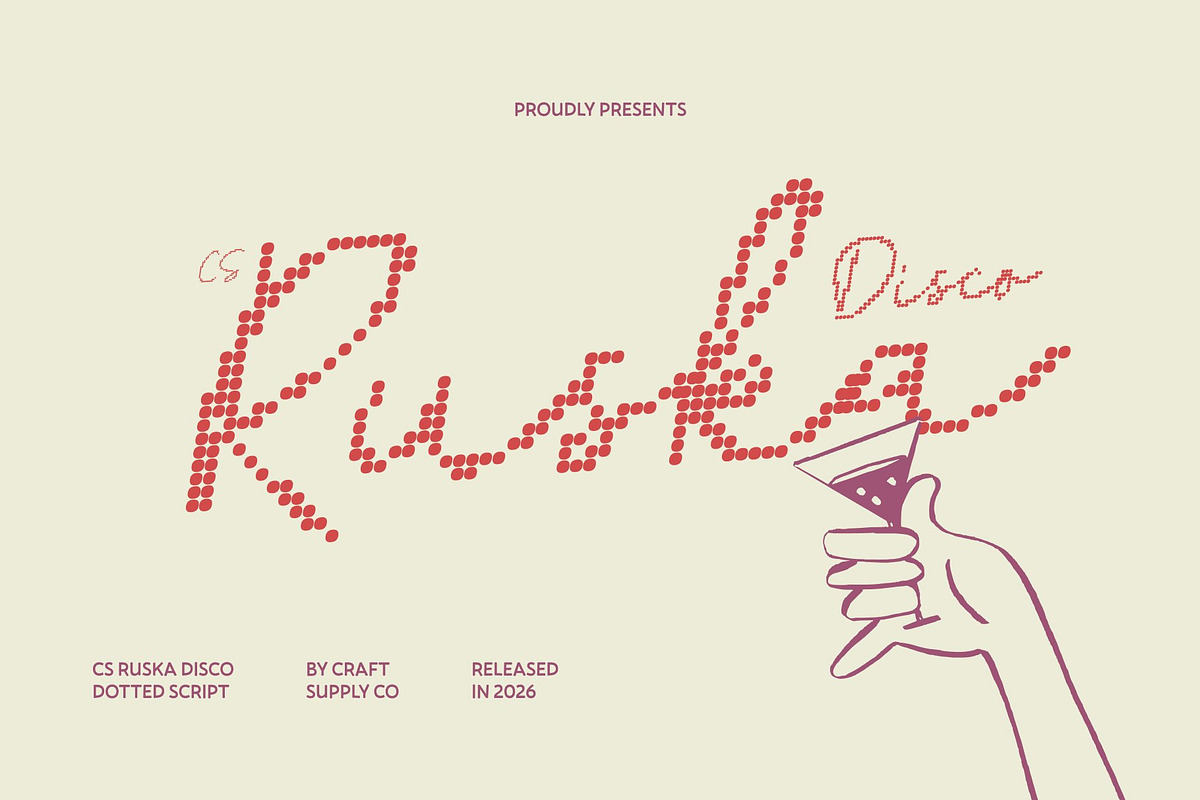 CS Ruska Disco, a Script Font by Craft Supply Co. (Photo 1 of 8)