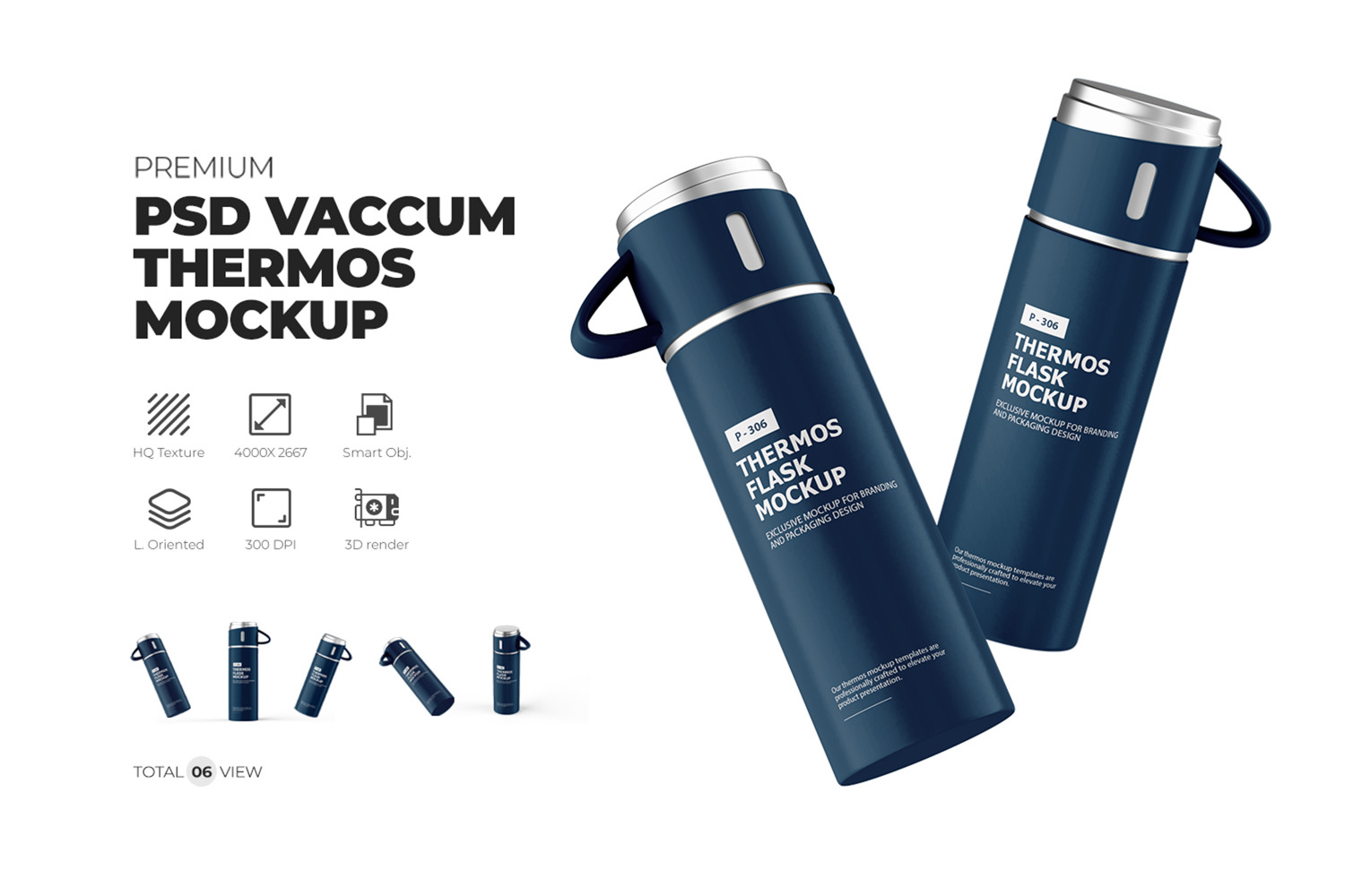 Thermos Flask PSD Mockup, a Cups & Container Mockup by Ram Studio