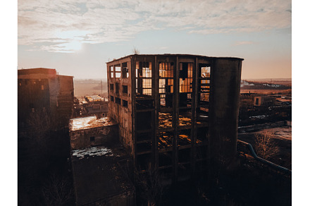 Aerial view of old abandoned, an Architecture Photo by HalfPoint