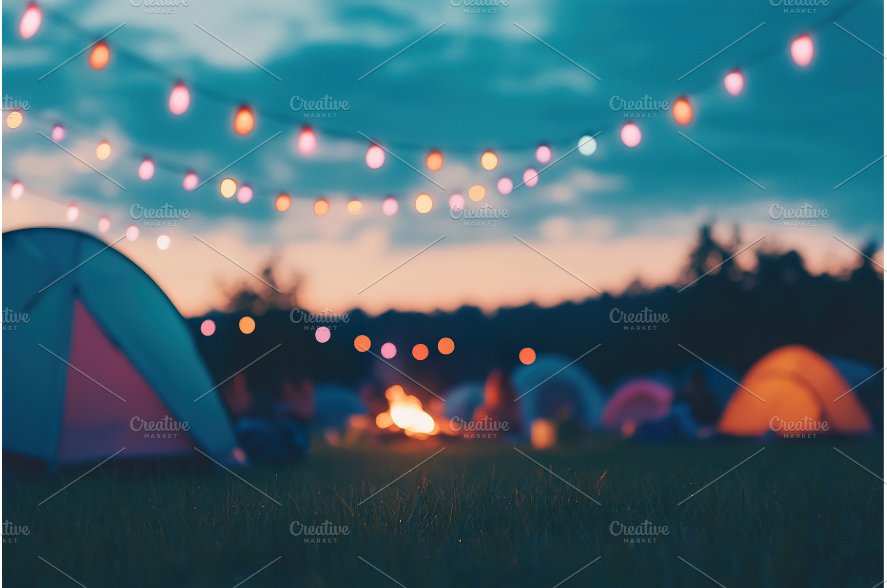 Outdoor camping festival at dusk, a Sports & Recreation Photo by Lermont51