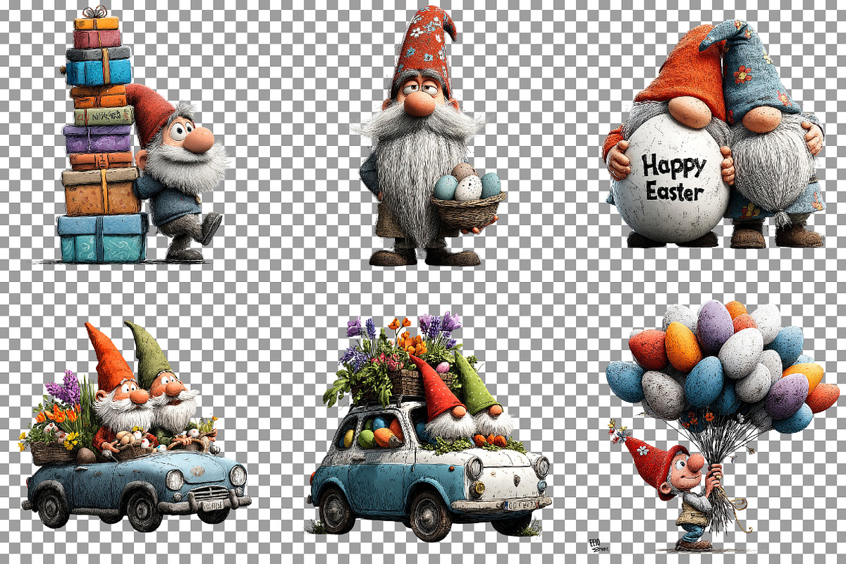 Whimsical Easter Gnome Clipart, an Illustration by Sublimation Artist (Photo 3 of 7)