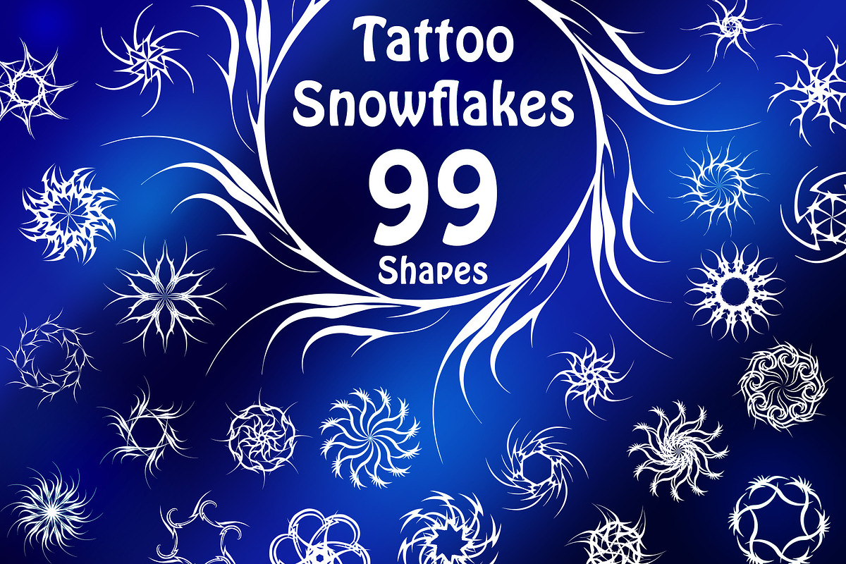 99 Tattoo Snowflake Shapes, a Shape Add-On by xresch (Photo 1 of 5)