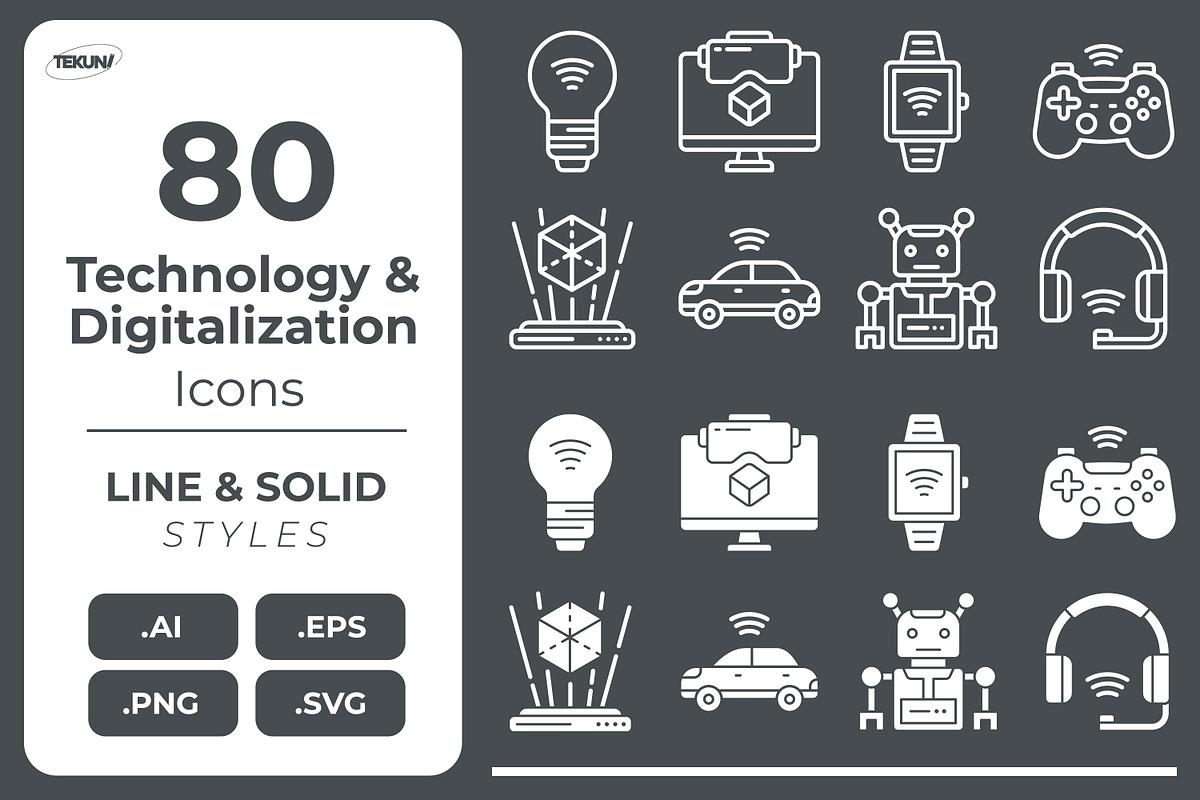 Technology and Digitalization Icons, an Icon by Tekuni (Photo 1 of 12)