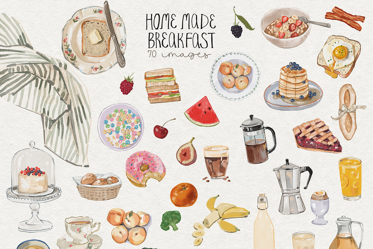 Breakfast Food PNG Images, a Decorative Illustration by whiteheartdesign (Photo 3 of 17)