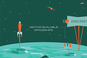 Vector Retro Rockets, a Technology Illustration by Carolyn Packard Design (Thumbnail 2 of 9)
