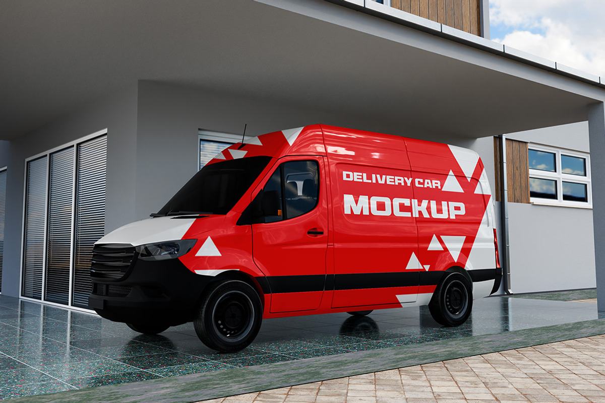 Delivery Car Mockup, an Advertising Mockup by Artlogs (Photo 3 of 5)