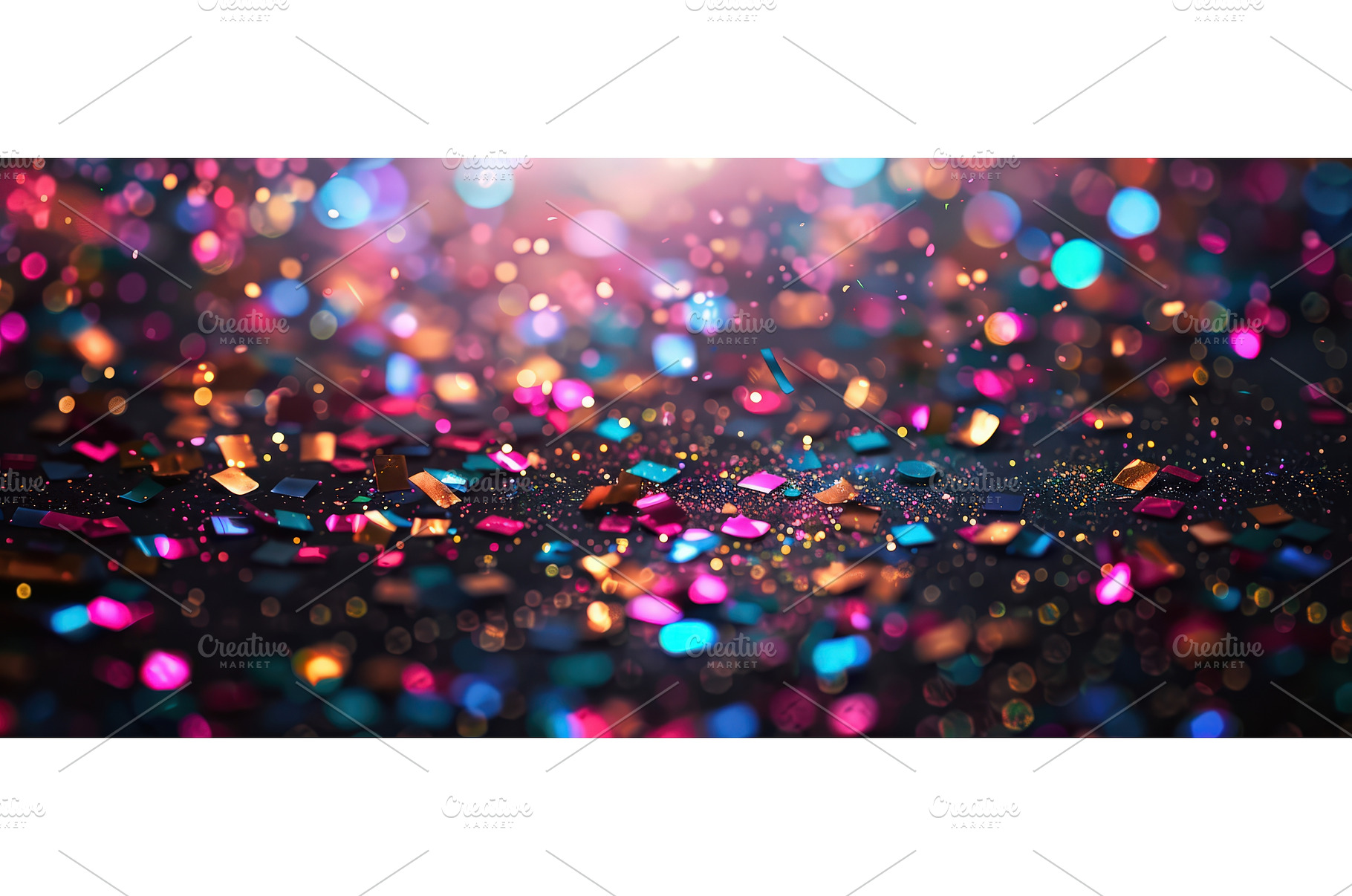 Colorful Party Confetti with Bokeh, an Abstract Photo by piter.goskov