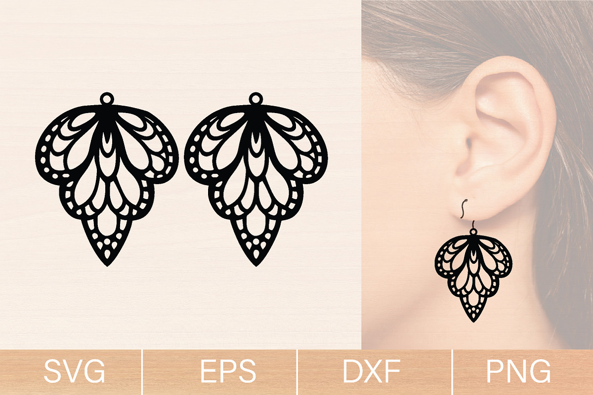 Butterfly Earrings Laser Cut Bundle, an Object Graphic by jannatulpakhi (Photo 4 of 8)