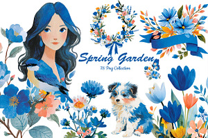 Coquette Spring Garden Clipart, an Illustration by DreamCafeArt