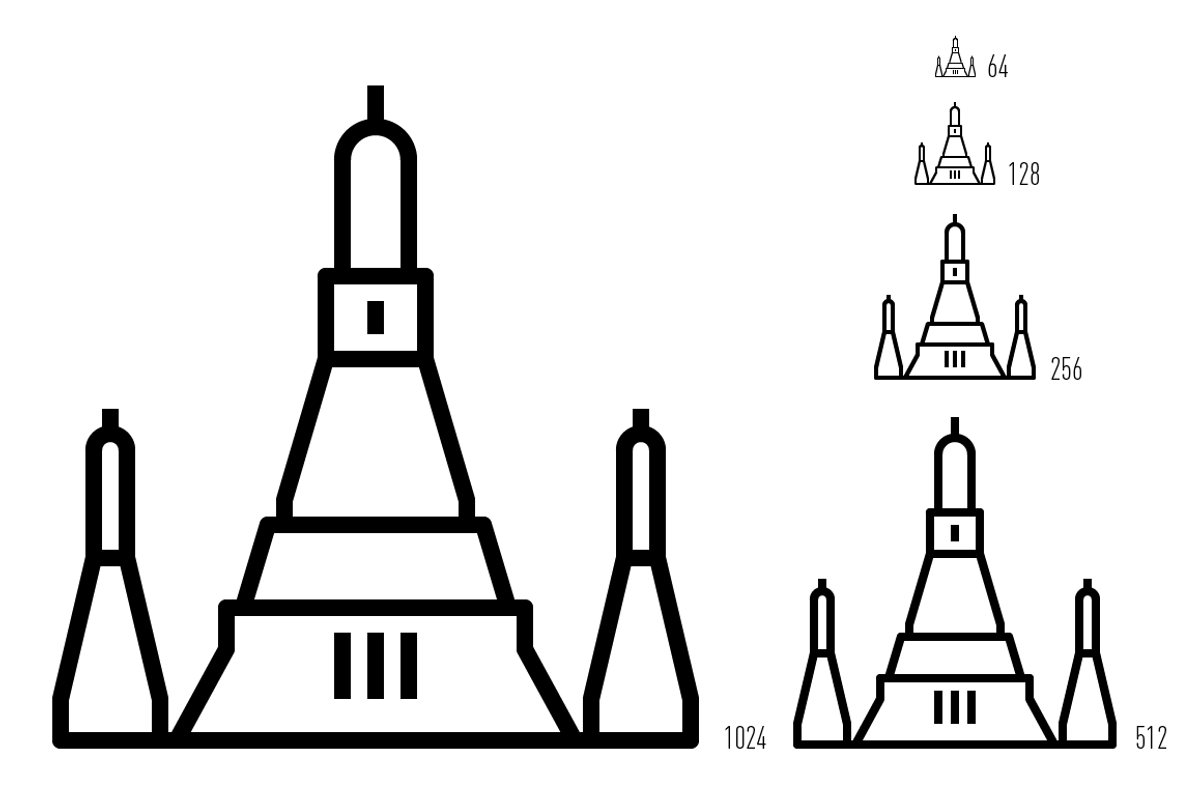 Asian Capitals - Landmark Icon Set, an Outline Icon by Jozsef Balazs-Hegedus (Photo 6 of 6)