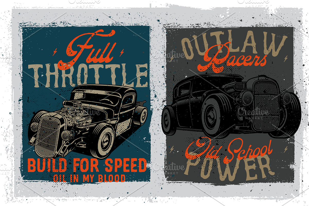Vintage style hotrods collection, a Transportation Illustration by The BolzStudio (Photo 3 of 8)