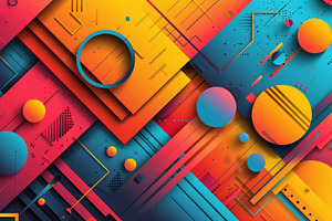 A vibrant and colorful abstract imag, a Photo by LOGOCREATIVE