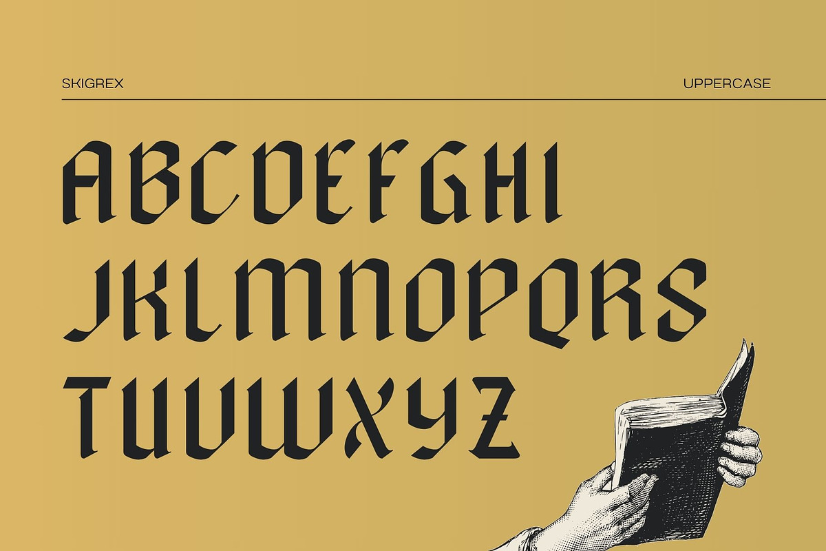 Skigrex Gothic - Blackletter Font, a Blackletter Font by Nirmana Visual (Photo 2 of 7)