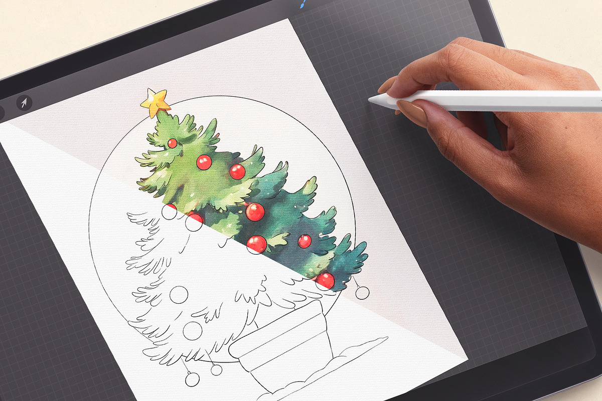 Winter Holidays Coloring Pages, a Seasonal Illustration by Deveze Art & Co (Photo 3 of 7)