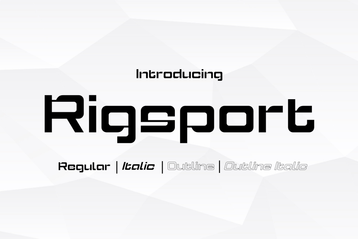 Rigsport – Sporty Futuristic Font, a Sans Serif Font by Sronstudio (Photo 1 of 18)